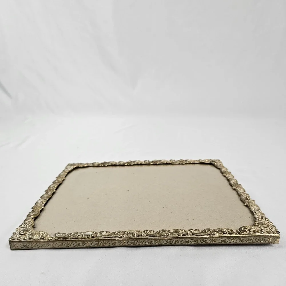 Vintage Brass Filigree Picture Frame 8